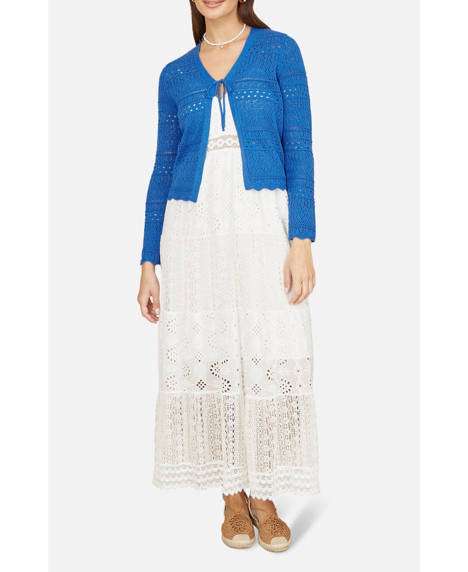 Women's Crochet Tie Front Cardigan