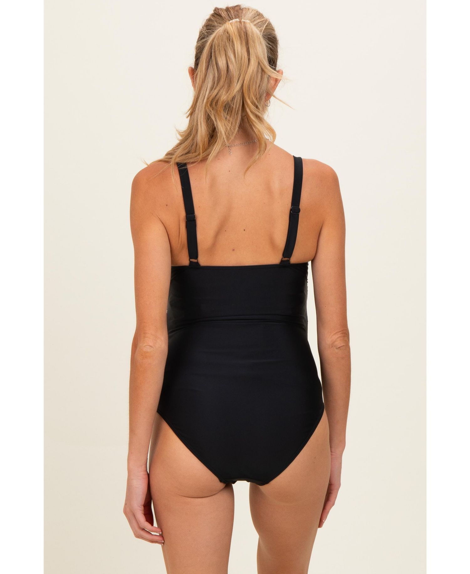 Women's Teal Ruched Square Neck One Piece Swimsuit