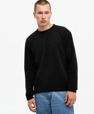 Men's Long-Sleeve Crewneck Ribbed T-Shirt