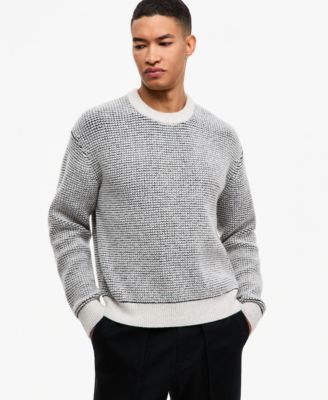 Men's Long-Sleeve Waffle-Knit Sweater