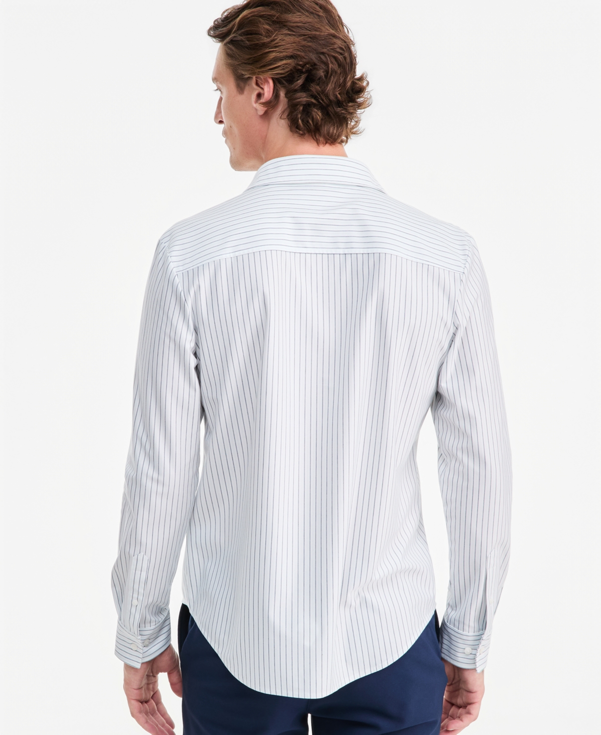 Alfani Men's Edge Tech Long-Sleeve Shirt, Macy's Exclusive - Stripe