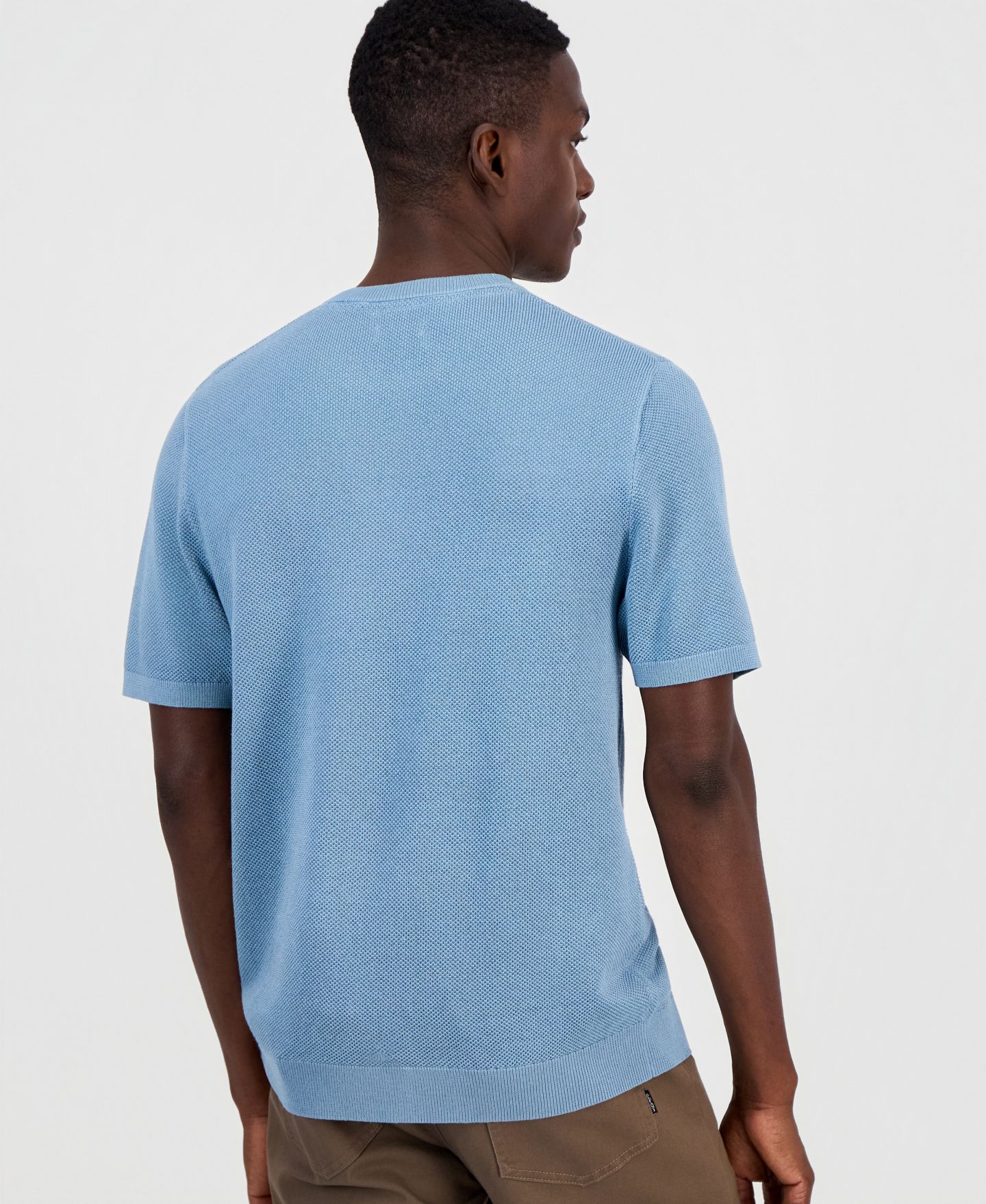 Мужской свитер Alfani Crewneck Sweater T-Shirt, цвет: Дымчатый синий — фото 3