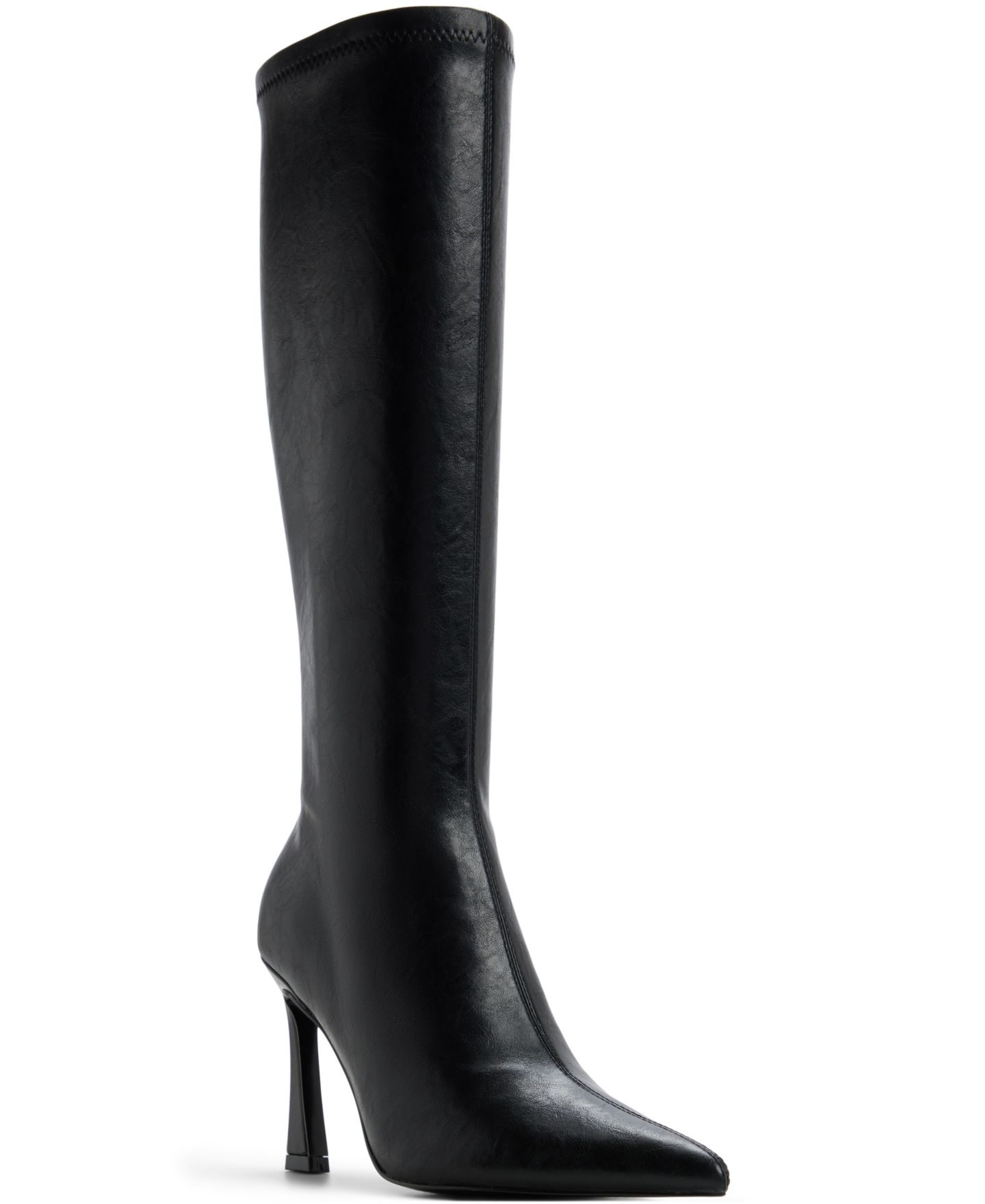Женские ботинки ALDO Jullieta Sculpted Heel Dress Boots, цвет: Чёрный гладкий — фото 1