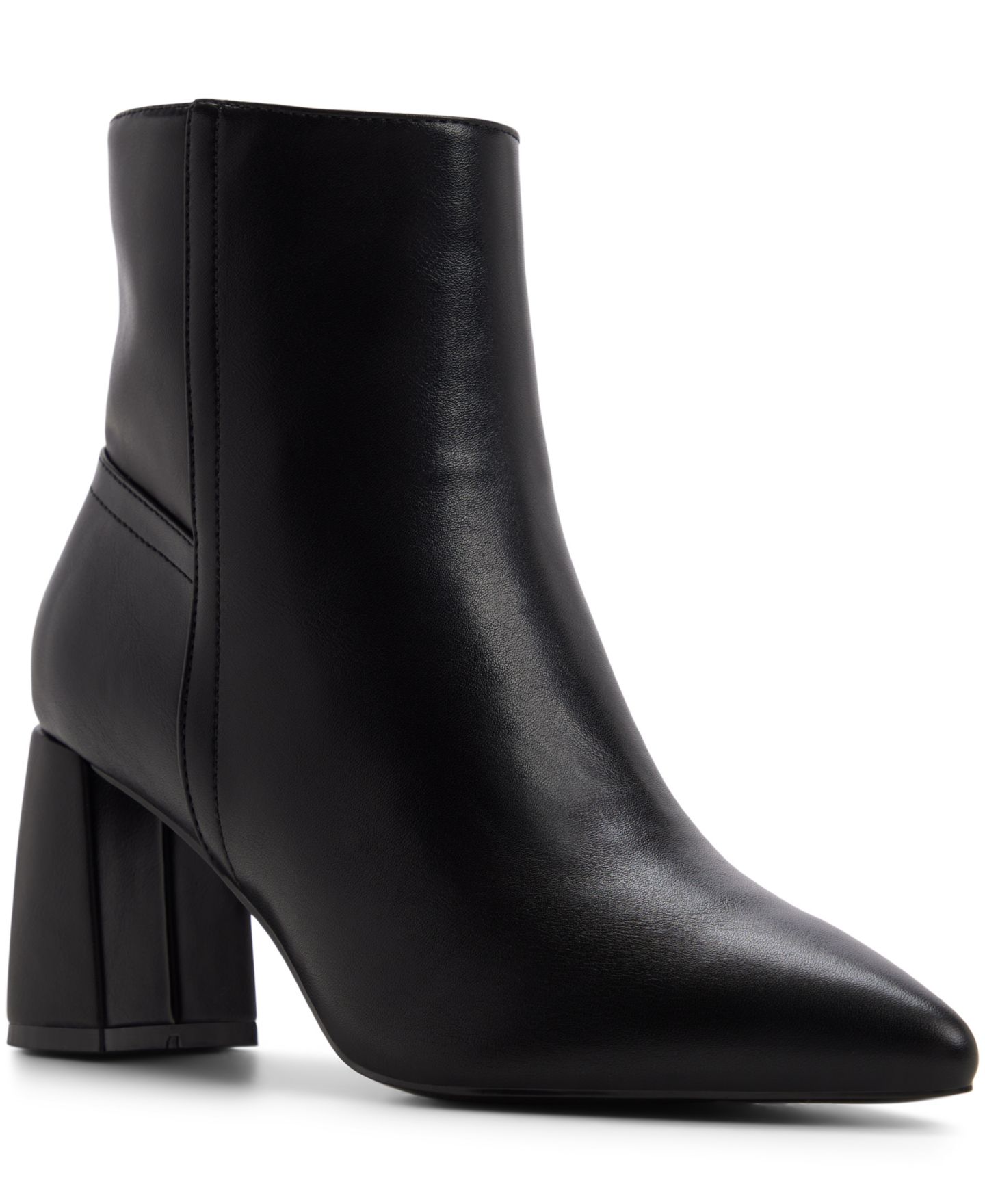 Женские ботинки ALDO Jan-B Block Heel Ankle Booties, цвет: Чёрный гладкий — фото 1