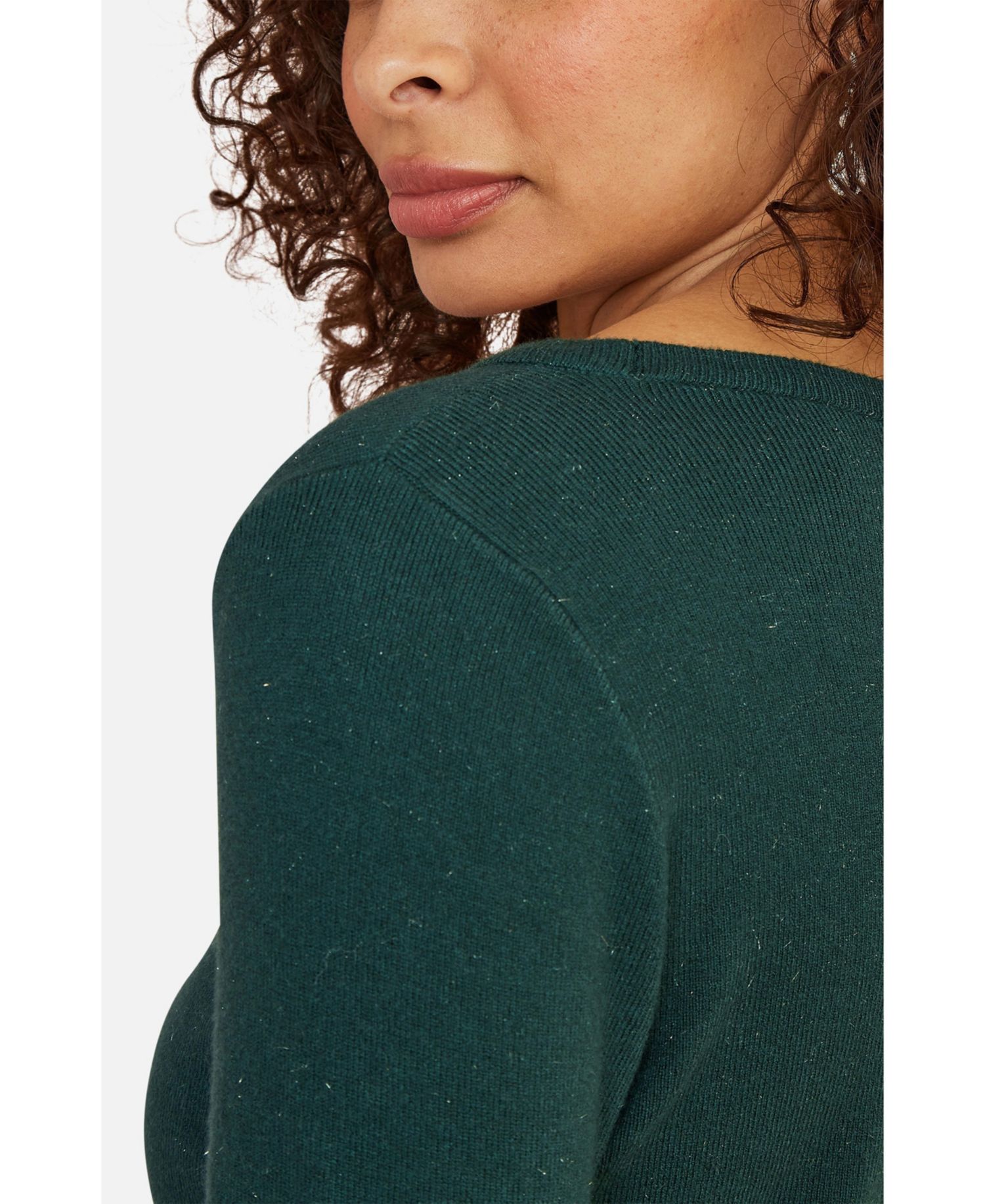 Women's Sparkle Long Sleeve Boatneck Knit Jumper