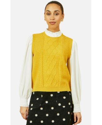 Women's Cable Knit Sleeveless Jumper