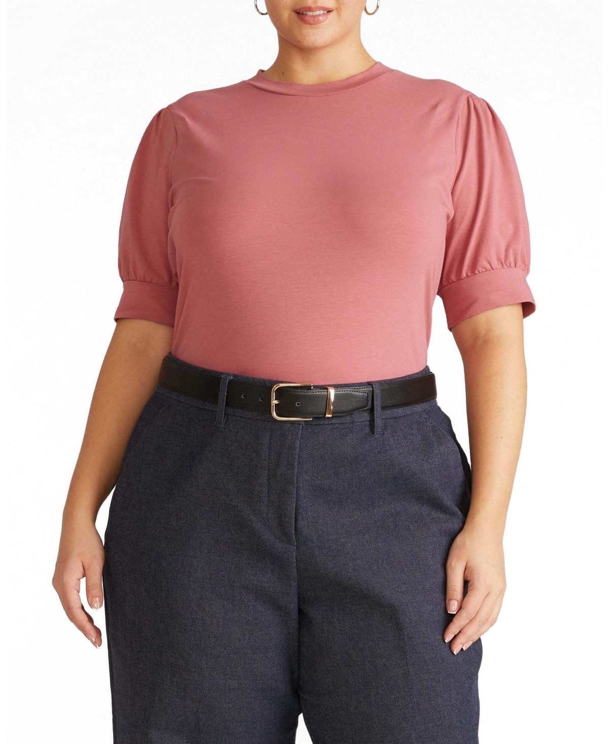 Universal Standard Plus Size Pouf Sleeve Tee - Virginia rose