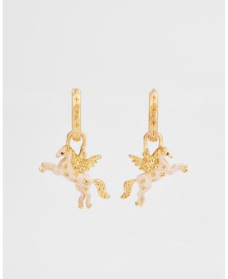 Gold Pegasus Huggie Earrings