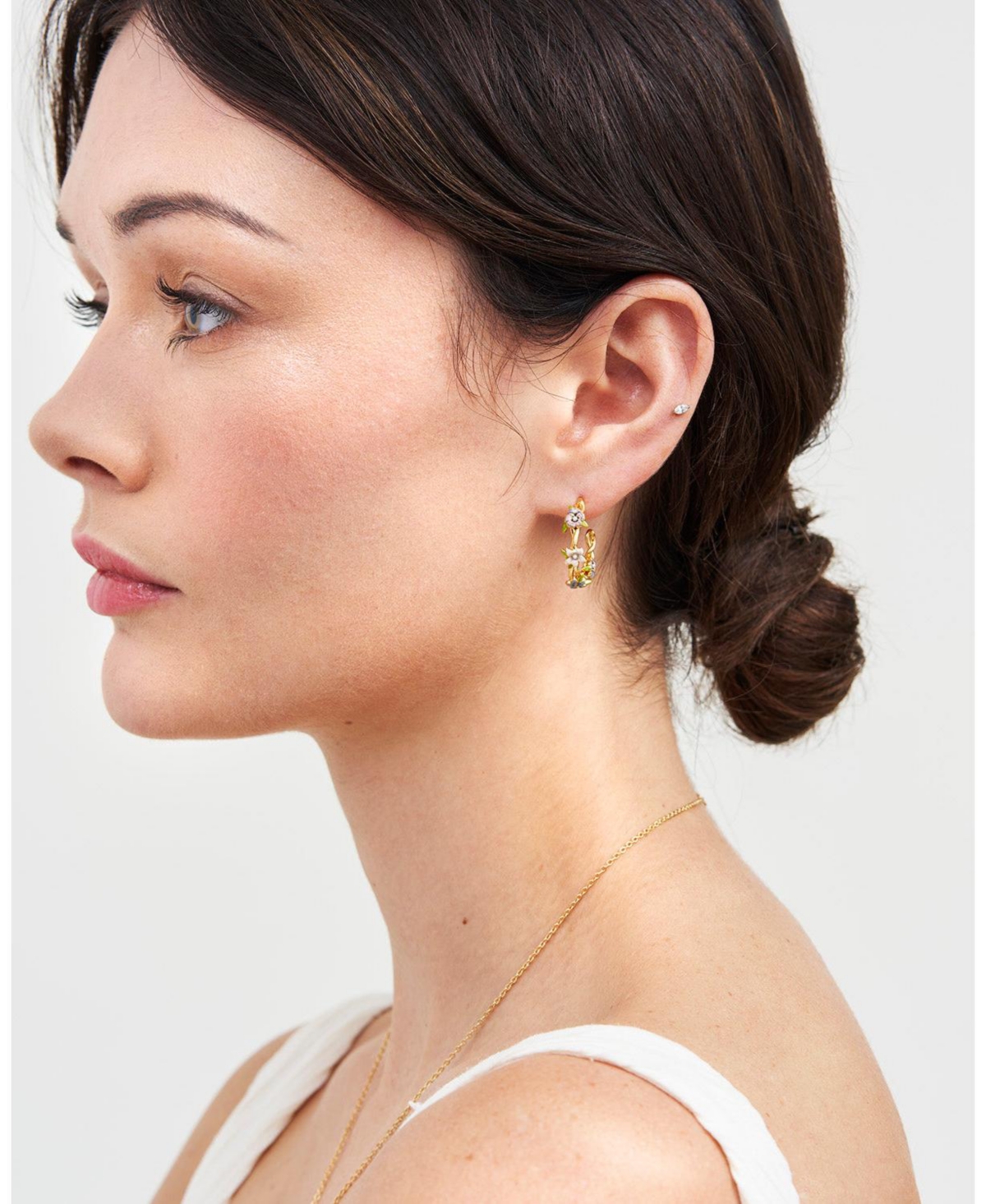 Fable England Gold Wildflower Hoop Earrings