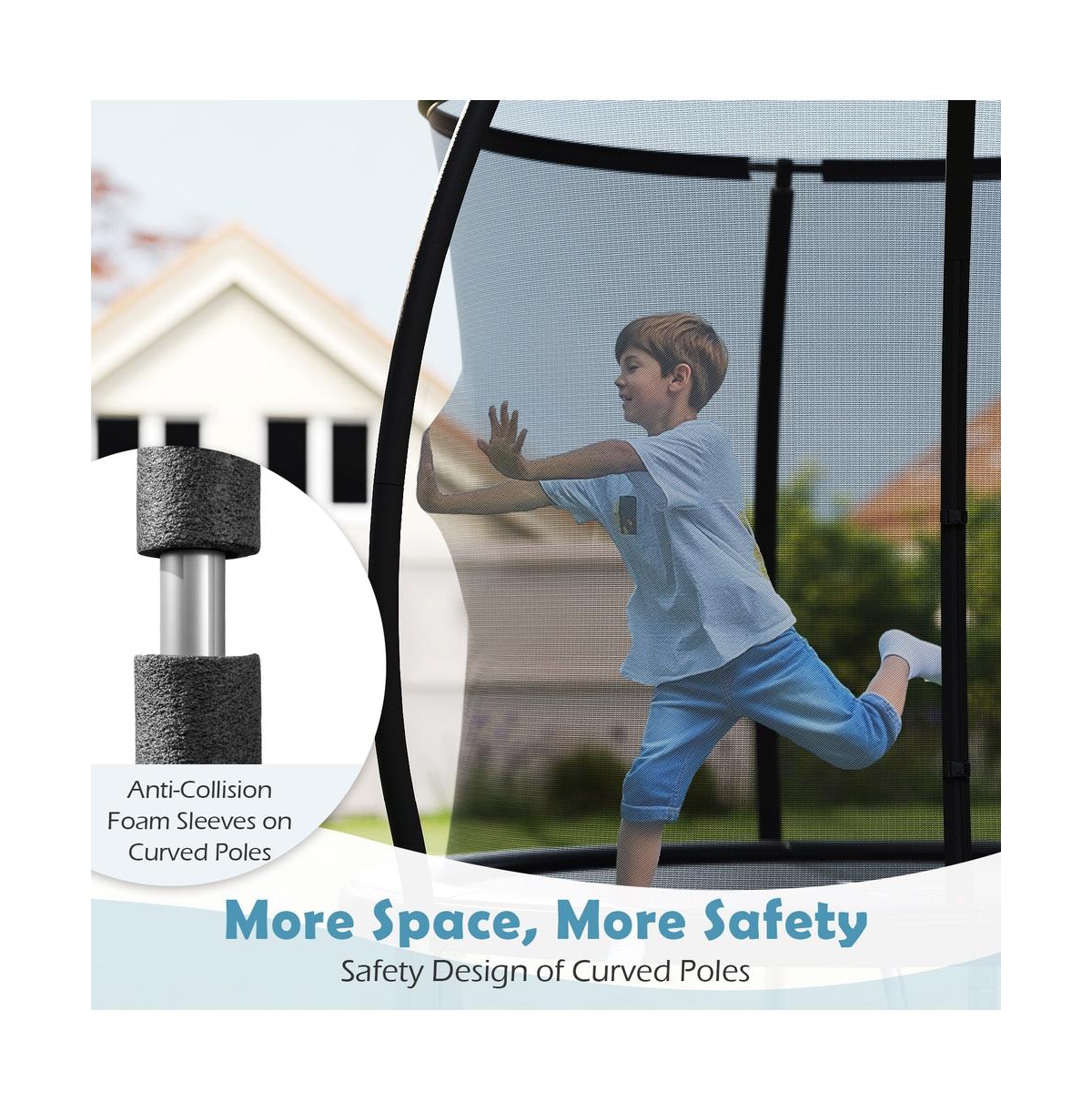Ruie 8 ft Outdoor Heavy-Duty Recreational Trampoline with Safety Enclosure