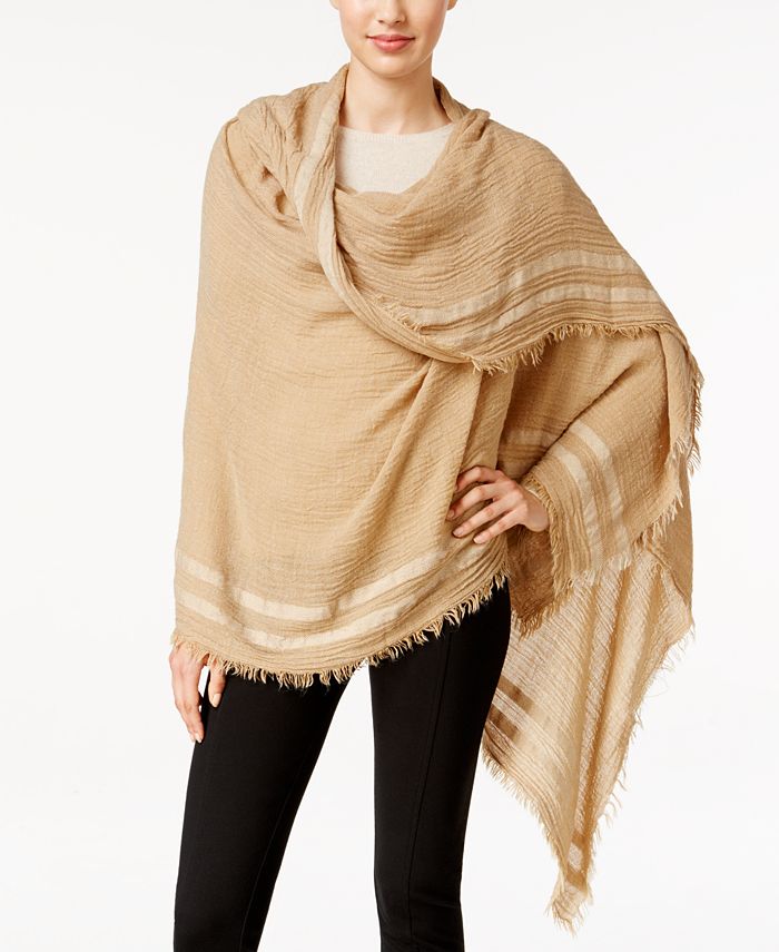 Lauren Ralph Lauren Gia Stripe Border Blanket Scarf - Macy's