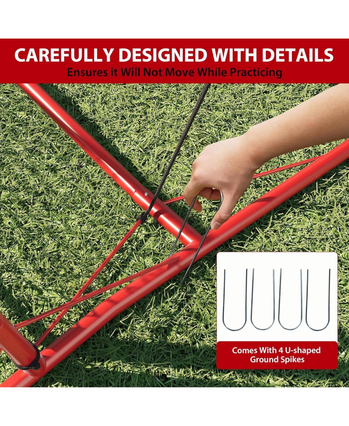 Xo 2-in-1 Soccer Rebounder Net, Adjustable Portable Training Net with Carry Bag and Stakes, Backyard Indoor Outdoor Soccer Practice