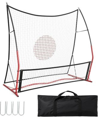 2-in-1 Soccer Rebounder Net, Adjustable Portable Training Net with Carry Bag and Stakes, Backyard Indoor Outdoor Soccer Practice