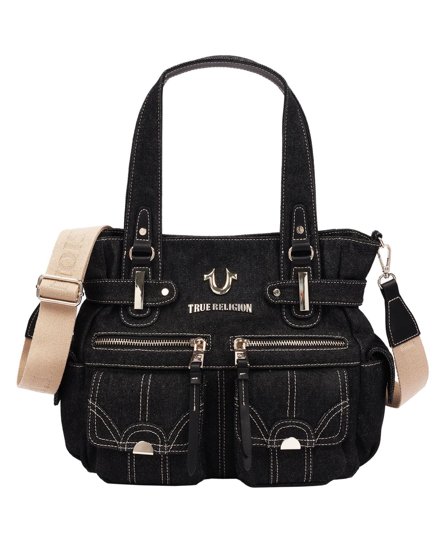 Women's Multi Pocket Denim Cinch Tote