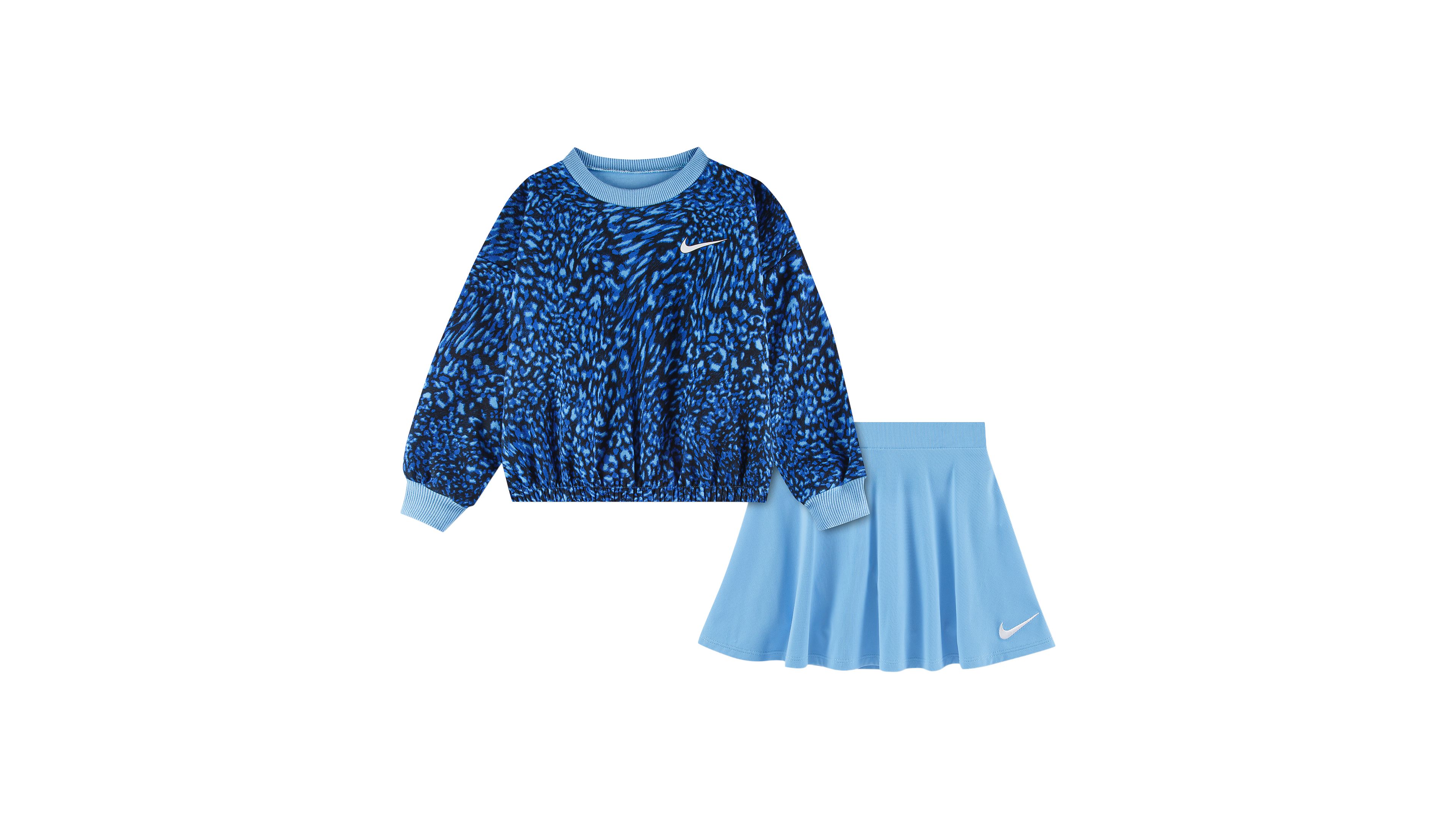 Nike Girls 2t 6x Allover Printed Top Skirt 2 Piece Set