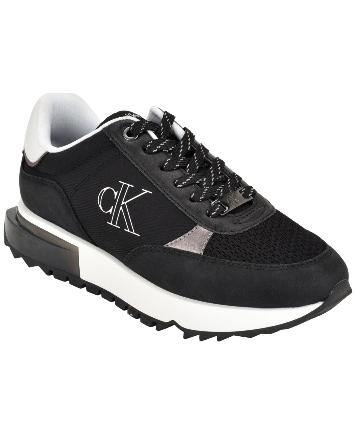Женские брюки Calvin Klein Melidee Logo Lace-Up, цвет: Чёрный / Белый — фото 1
