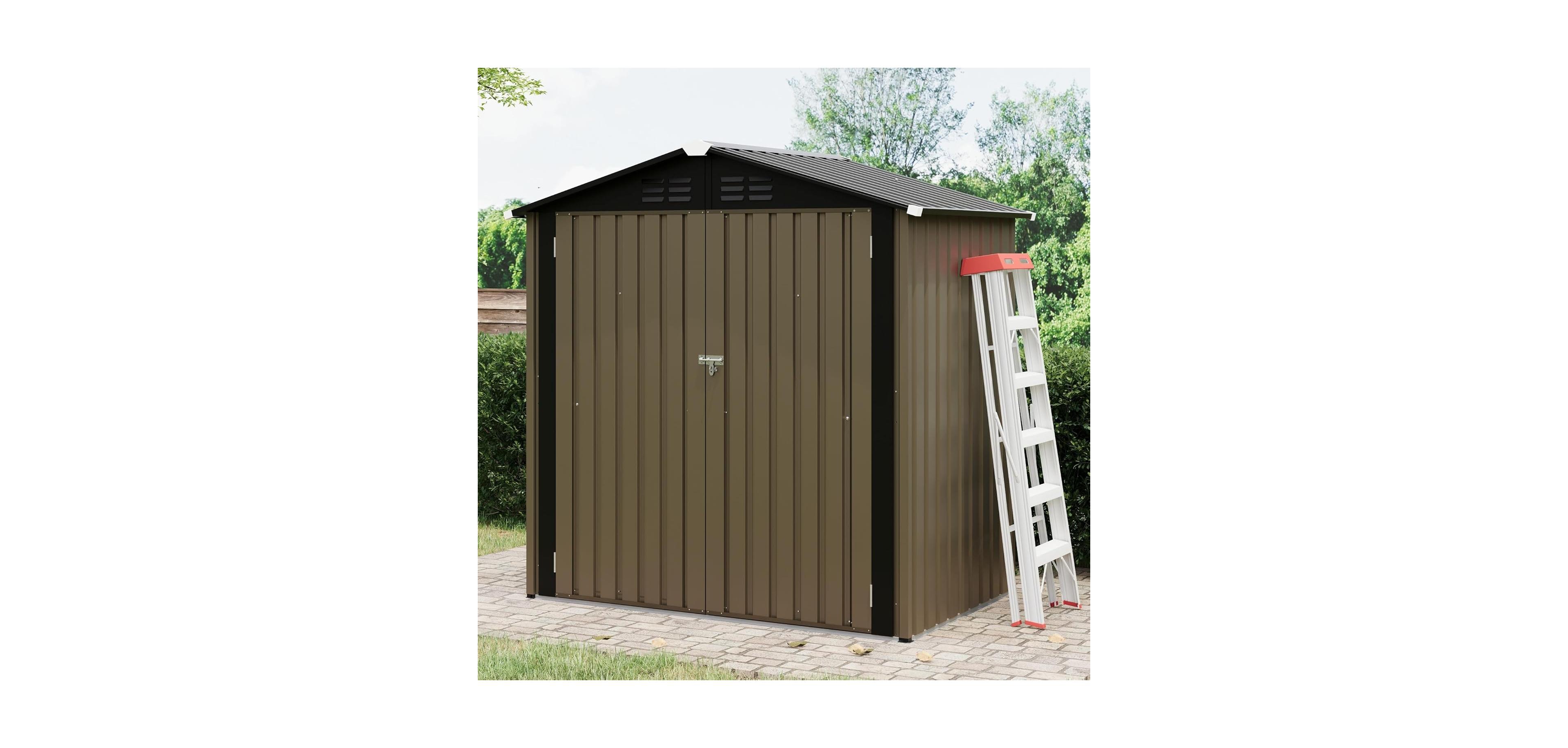 gaomon 6x4Feet Storage Shed Metal Tool Garden Shed for Garden, Backyard