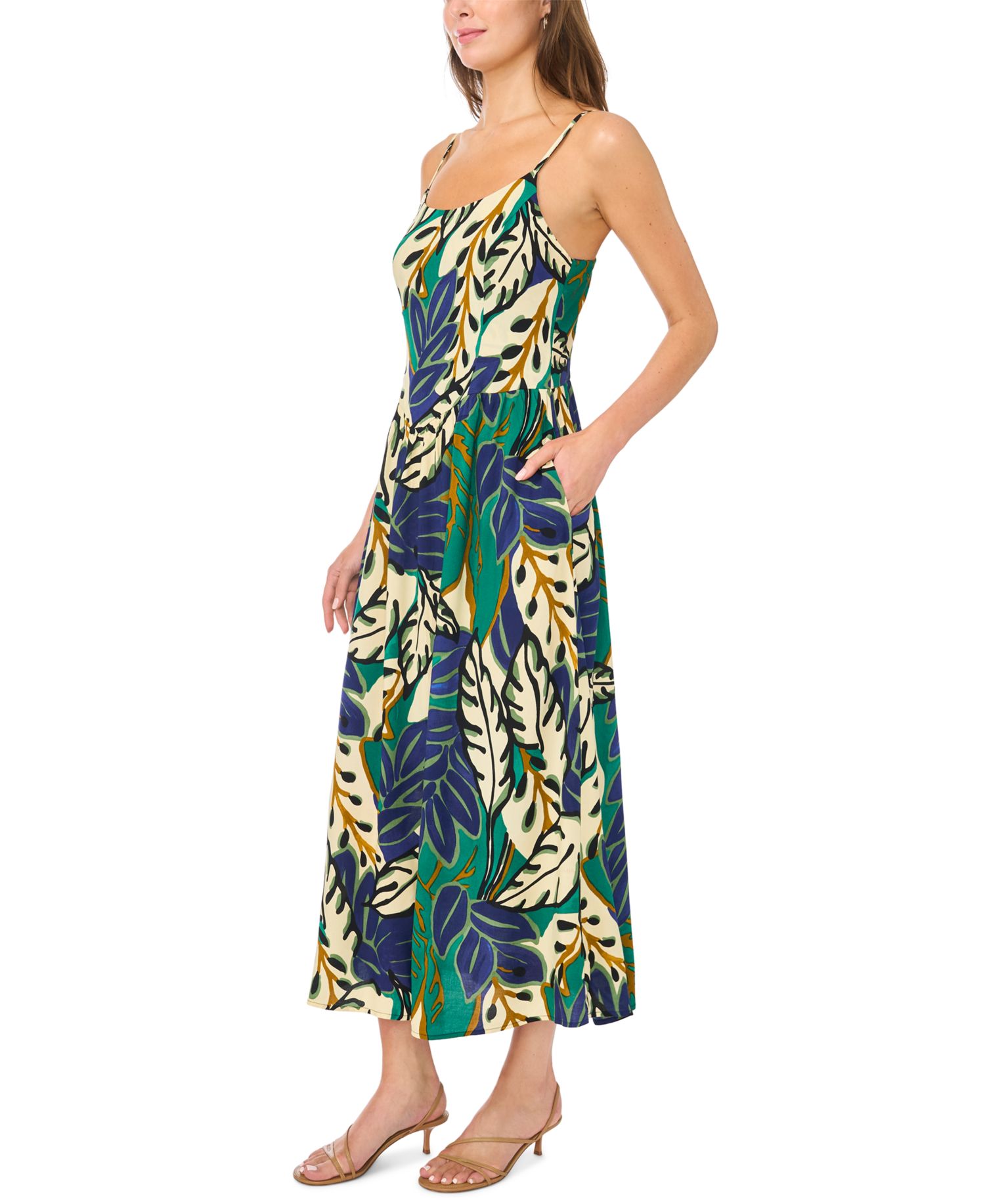 Women's Floral Print Smocked Back Maxi Dress