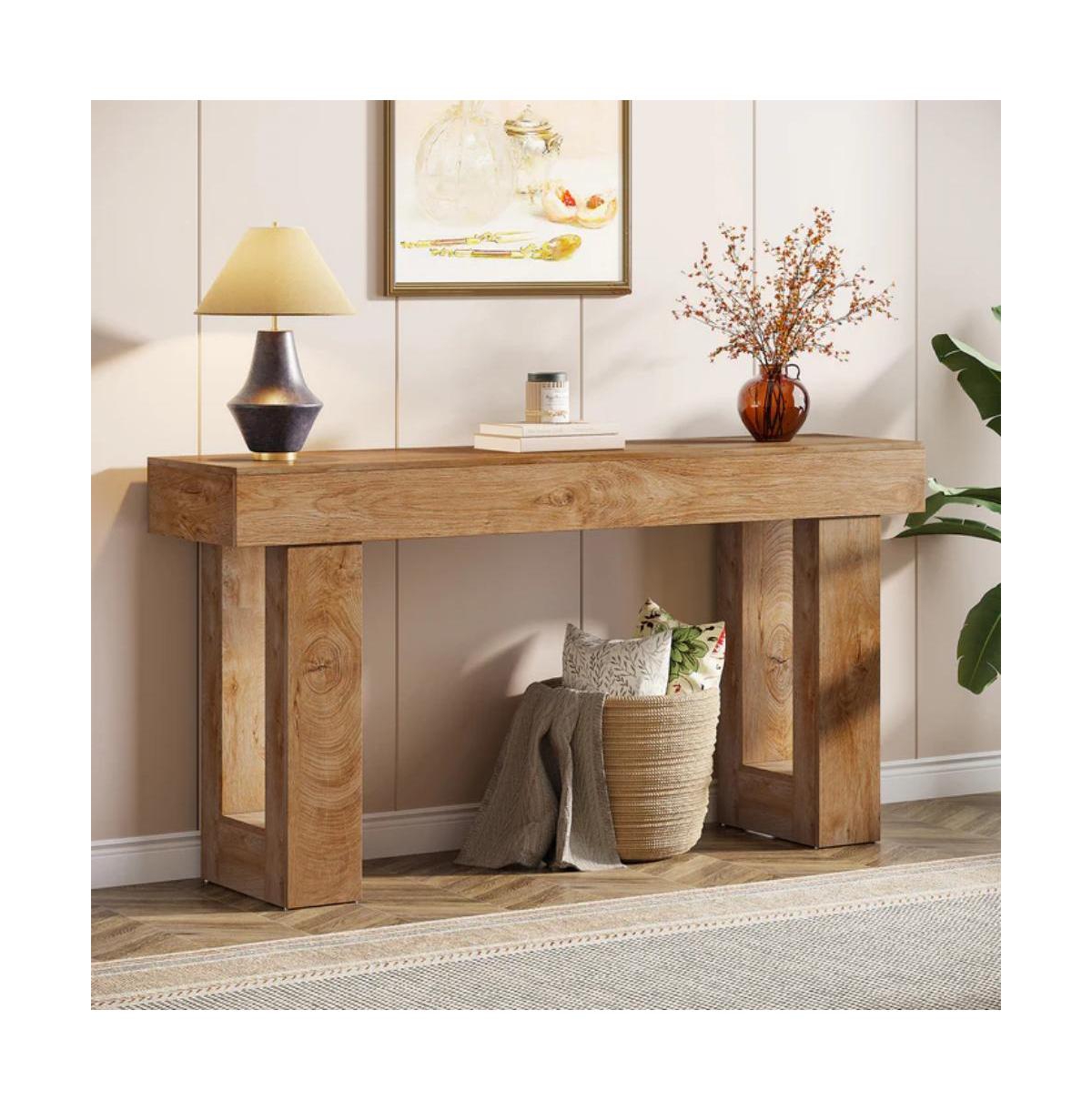 Slickblue 63 Inch Wood Sofa Table for Entryway and Living Room