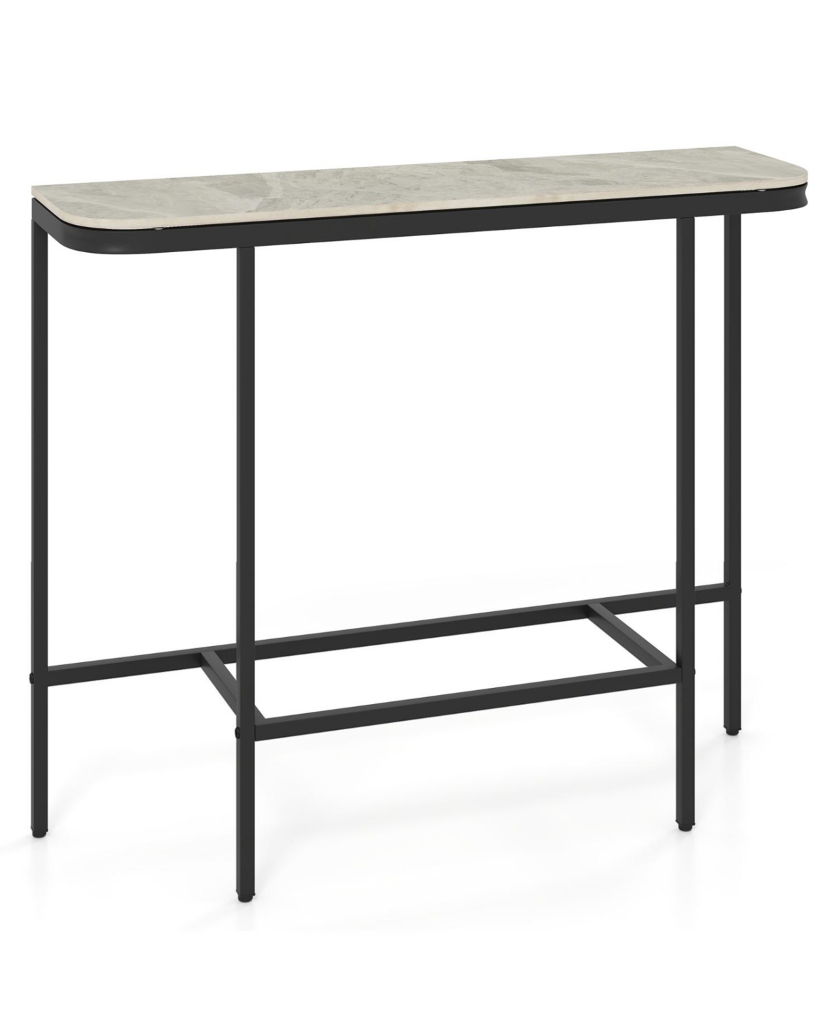 Slickblue Entryway Console Table with Faux Marble Top and Metal Frame