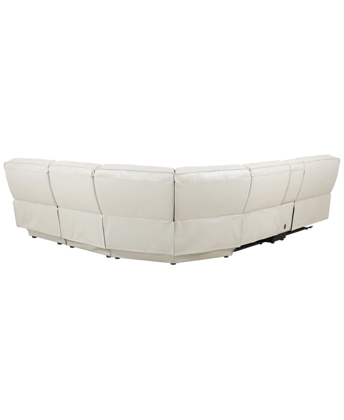 Zackary 6-Piece Leather Chaise Sectional with 3 Power Motion & Console, Macy's Exclusive