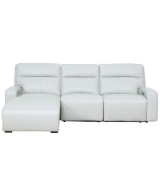 Zackary 3-Piece Leather Chaise Sofa with 3 Power Motion