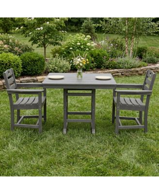 HDPE Outdoor Patio Dining Set with Square Table and Armchairs