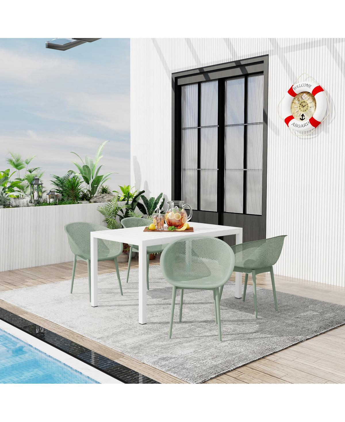 Streamdale Furniture Pale Green Lounge Chairs and Modern Table Set