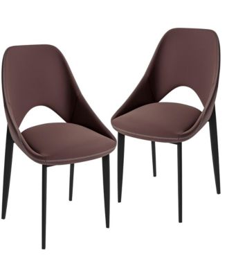 Amalfi Upholstered Fabric Dining Chair Set of 2 Modern Side Chair with Iron Legs, Mid-Century Accent Chair for Dining Room or Kitchen