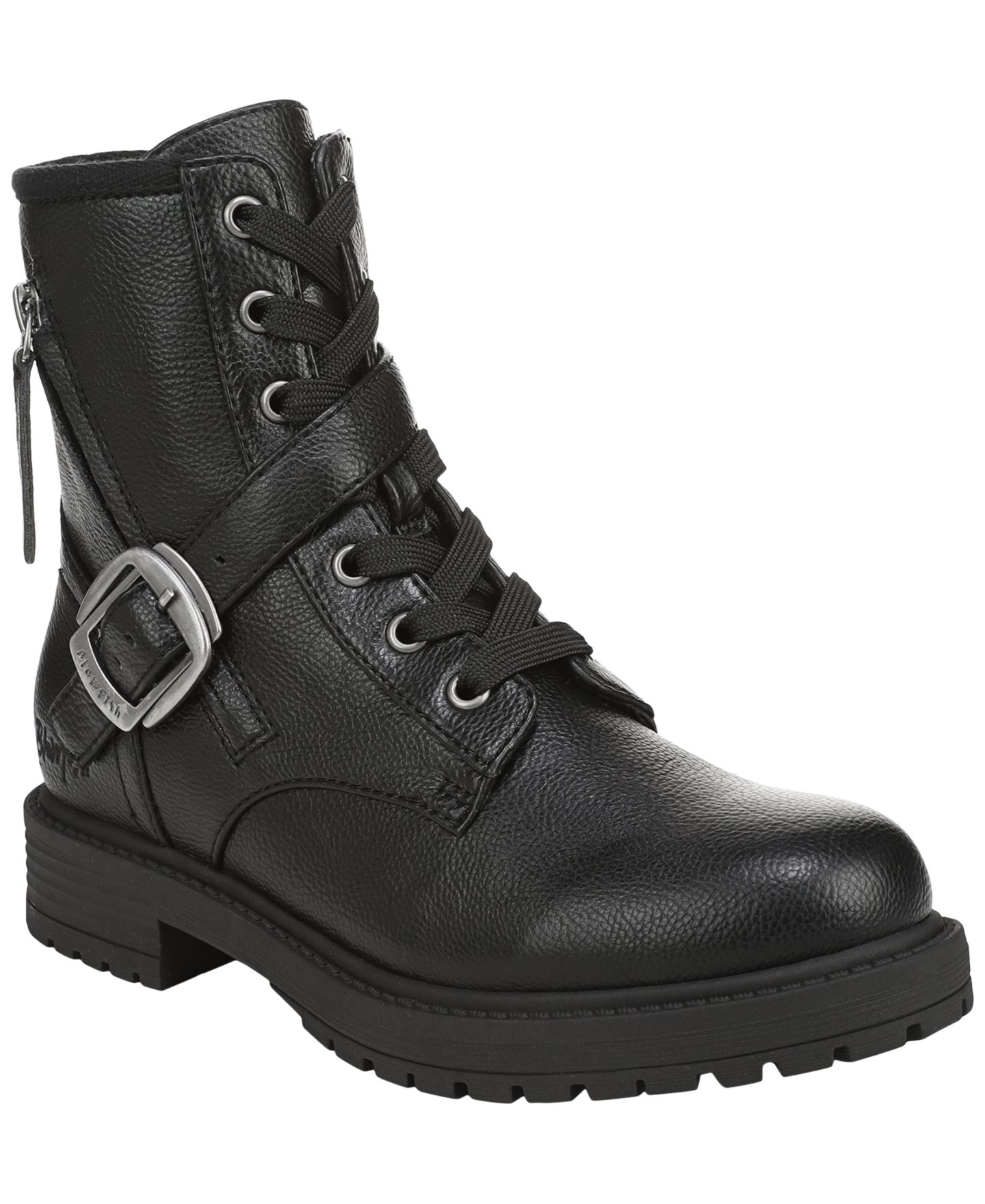Женские ботинки Blowfish Malibu Anderson Lace-Up Short Booties, цвет: Чёрная искусственная кожа — фото 1