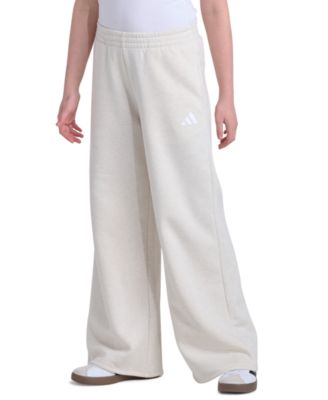 Girls' 7-16 Elastic Waistband Wide Leg Heather Pants