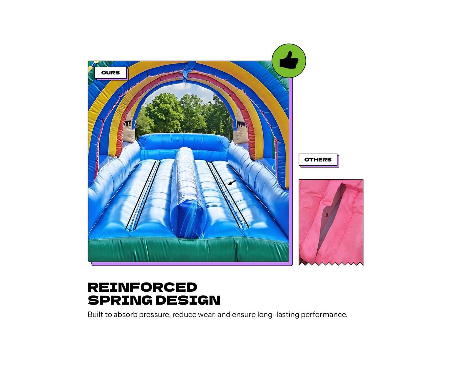 Детская игрушка POP JUMP Tropical 27' Dual Lane Slip N Slide With Pool, цвет: Разноцветный — фото 7