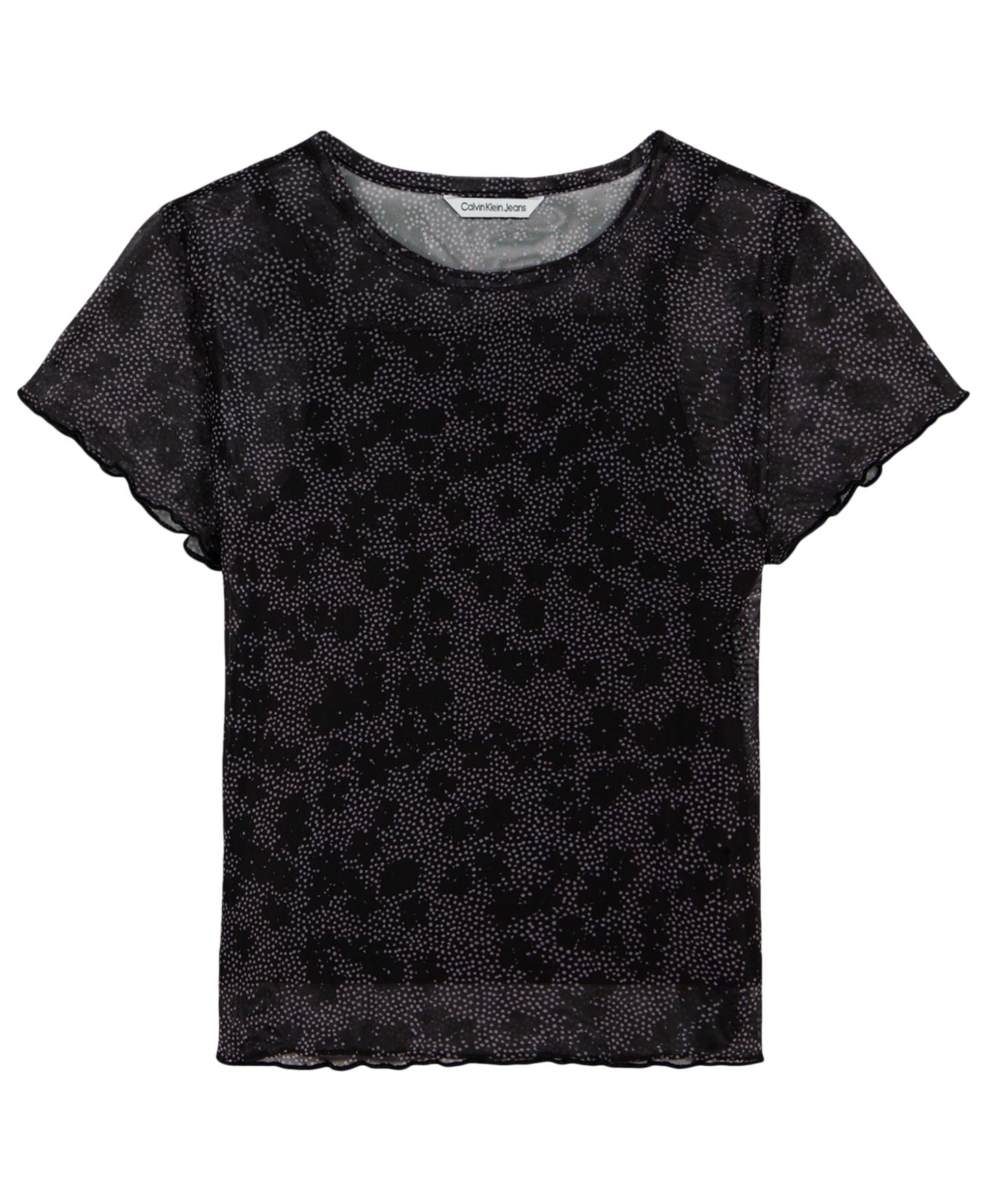 Футболка Calvin Klein Short-Sleeve Mesh для девочек, цвет: Чёрный — фото 1