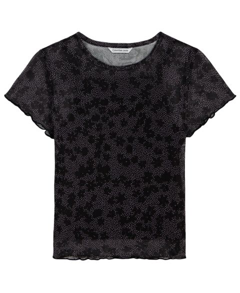 Футболка Calvin Klein Short-Sleeve Mesh для девочек, цвет: Чёрный