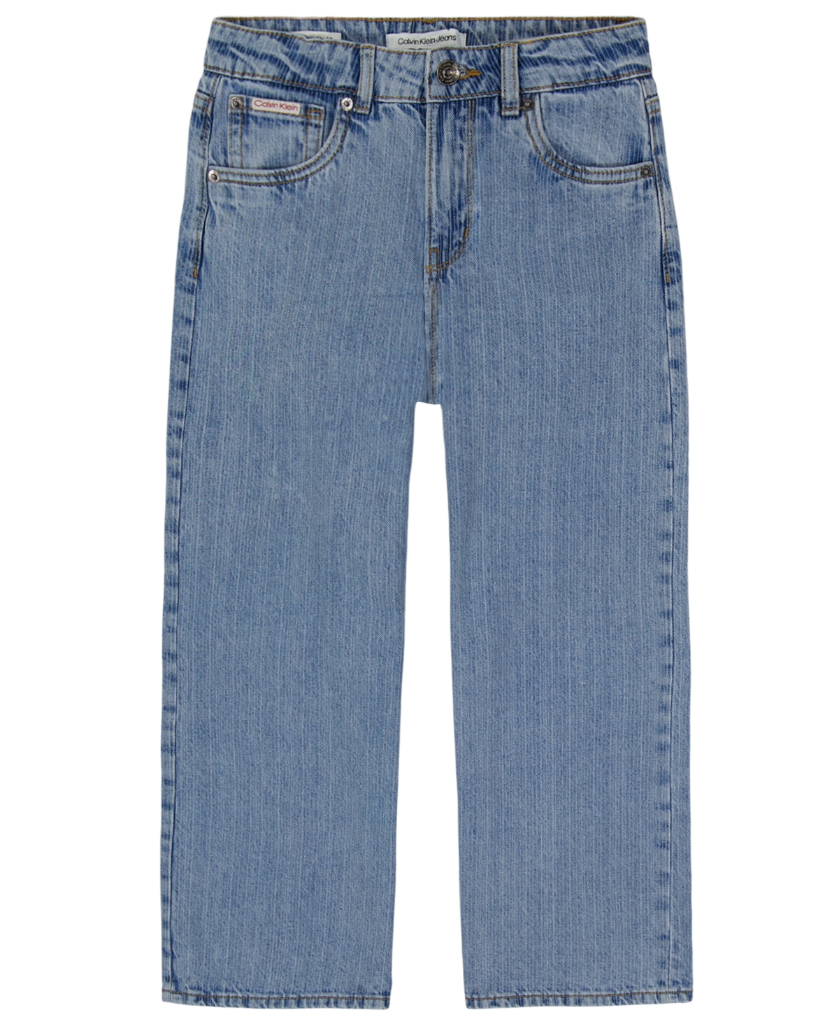 Calvin Klein Girls' 7-16 Wide-Leg Denim Jeans