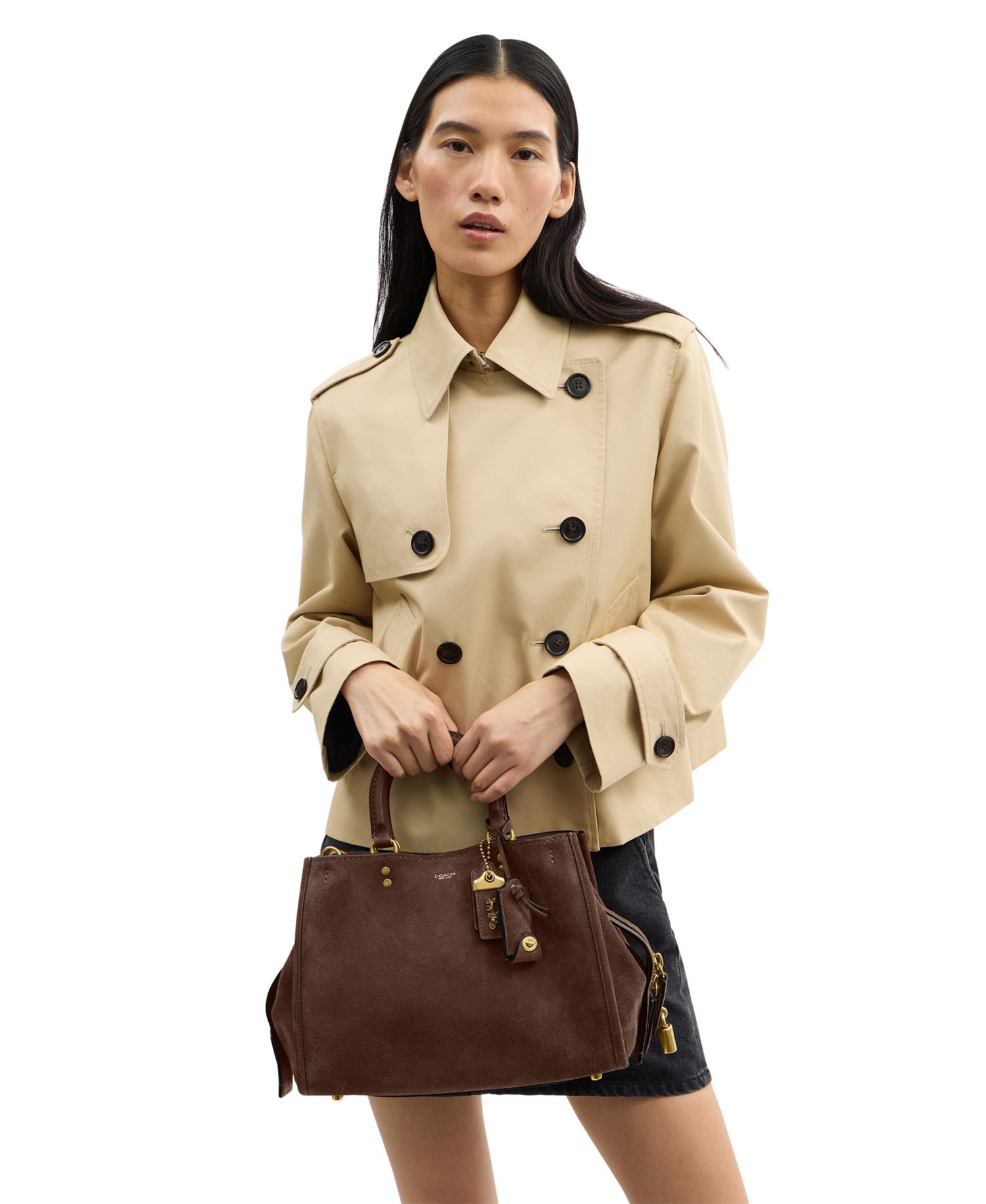Rogue Medium Suede Satchel Handbag 31