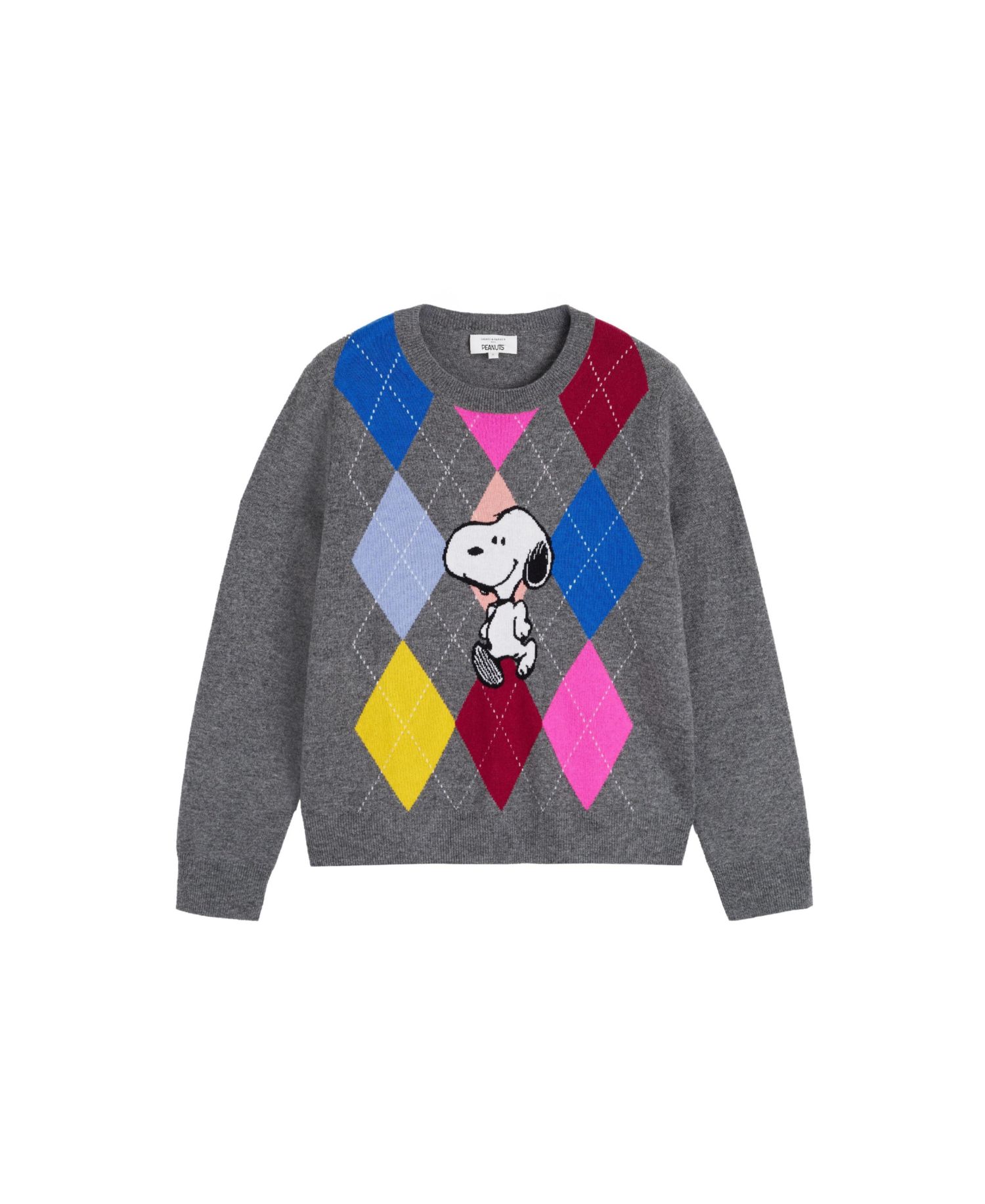 Women's Wool-Cashmere Snoopy Argyle Sweater