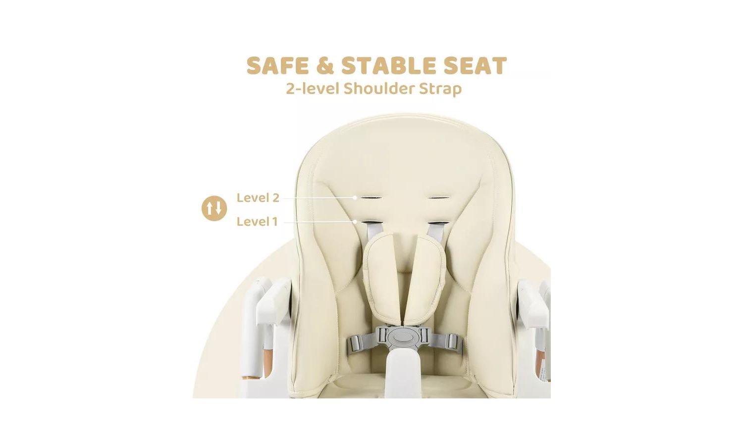 BabyKinder King Convertible Baby High Chair with Wood Grain Removable Double Tray and Easy Clean Design