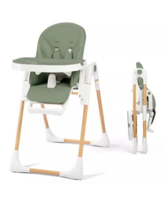 BabyKinder King Convertible Baby High Chair with Wood Grain Removable Double Tray and Easy Clean Design