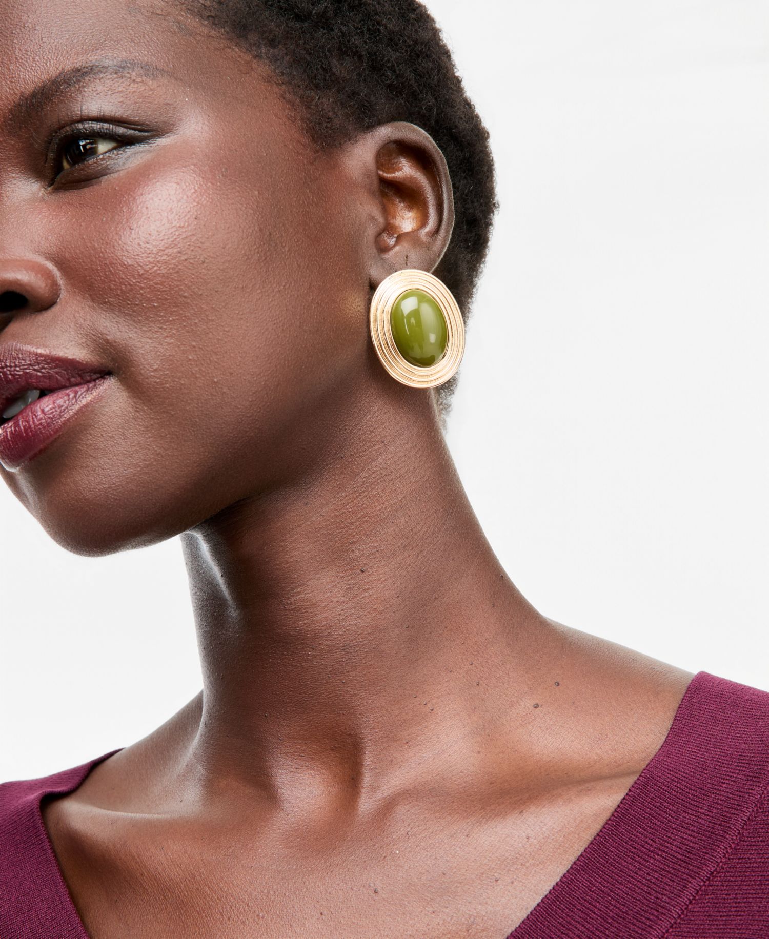 Cushioned Stone Bold Stud Earrings