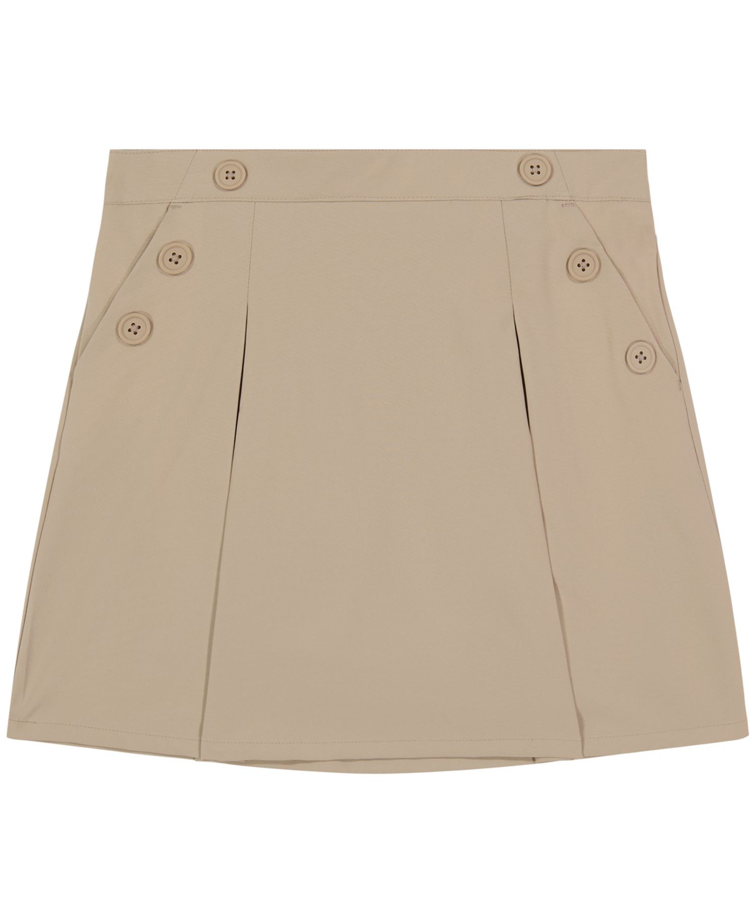 Big Girls 7-16 Uniform Button Pockets Elastic Waist Scooter Skorts