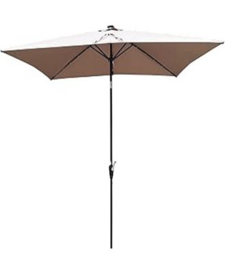 Patio Umbrella with Crank Lift and Push Button Tilt for Outdoor Dining