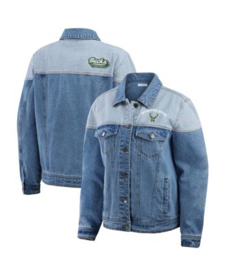 Women's Blue Milwaukee Bucks Full-Button Denim Jacket