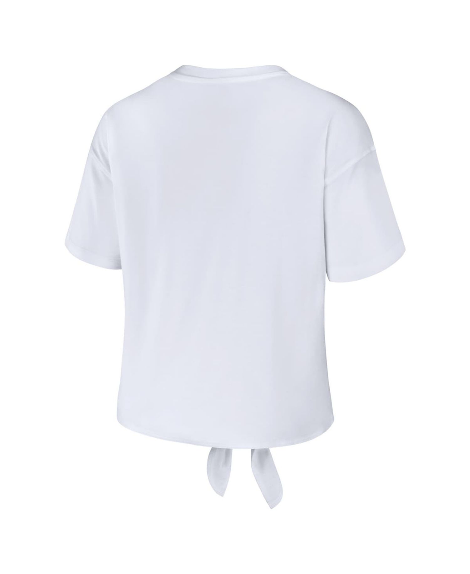 Women's White Colorado Buffaloes Striped Front Knot Cropped T-Shirt