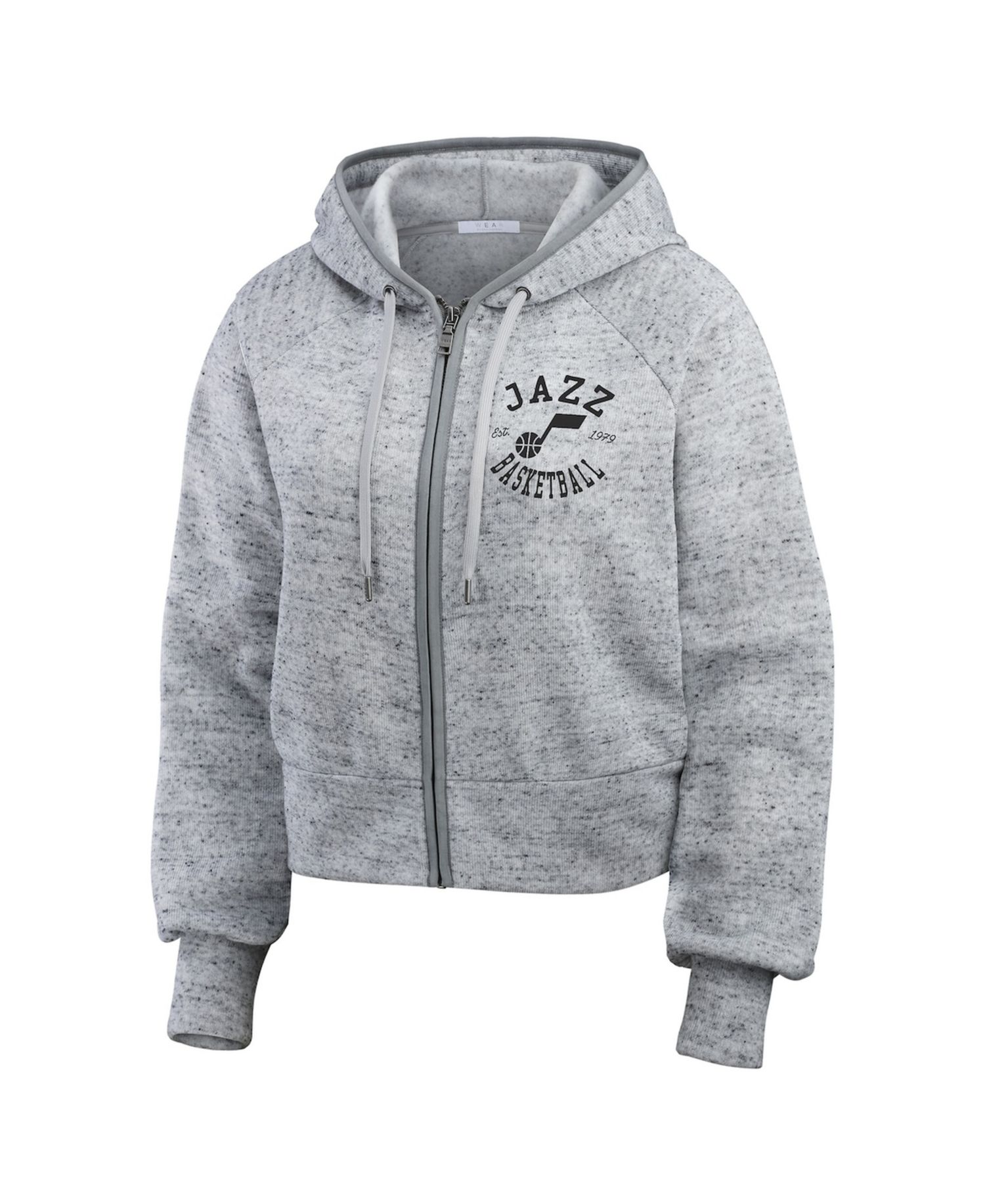 Women's Heather Gray Utah Jazz Speckled Radiator Full-Zip Hoodie