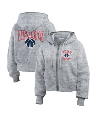 Women's Heather Gray Washington Wizards Speckled Radiator Full-Zip Hoodie