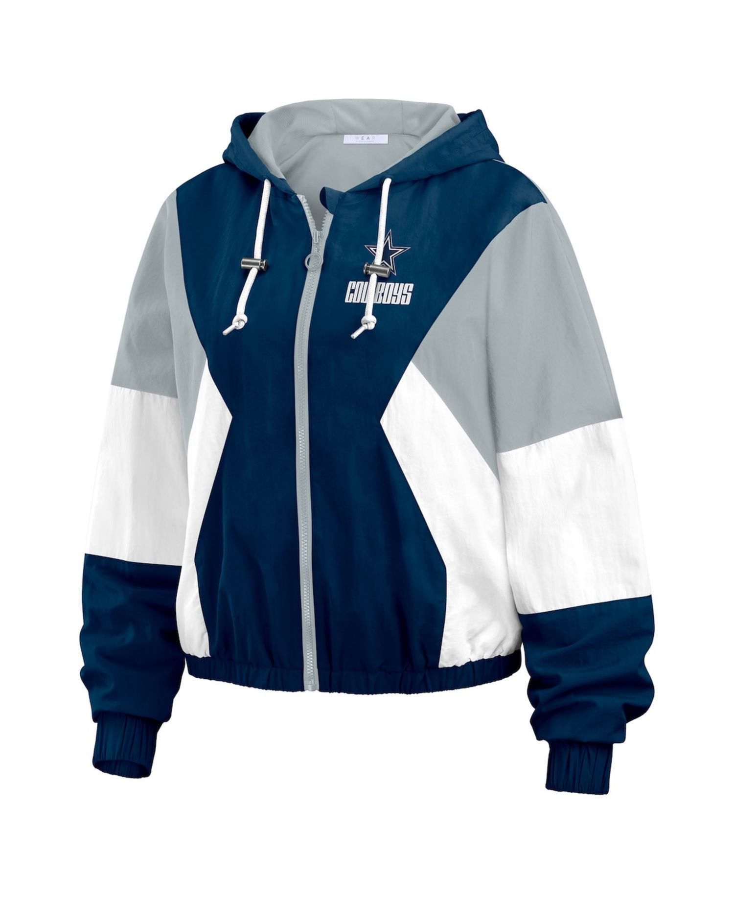 Women's Navy Dallas Cowboys Color Block Full-Zip Windbreaker Jacket