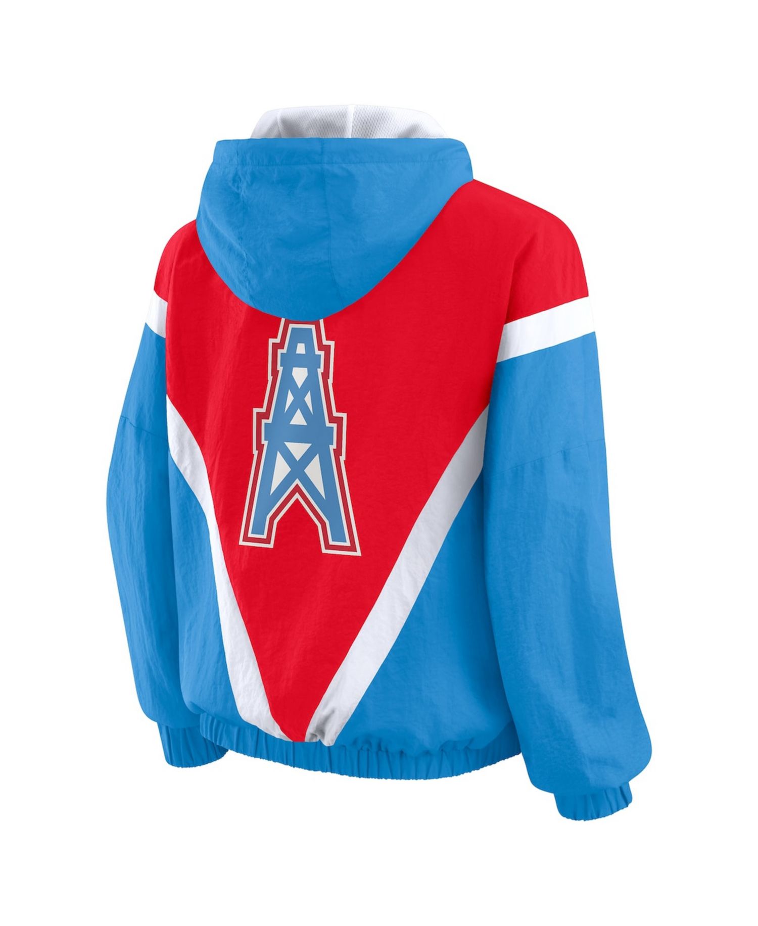Women's Red/Light Blue Tennessee Titans Retro Crinkle Full-Zip Hoodie Windbreaker