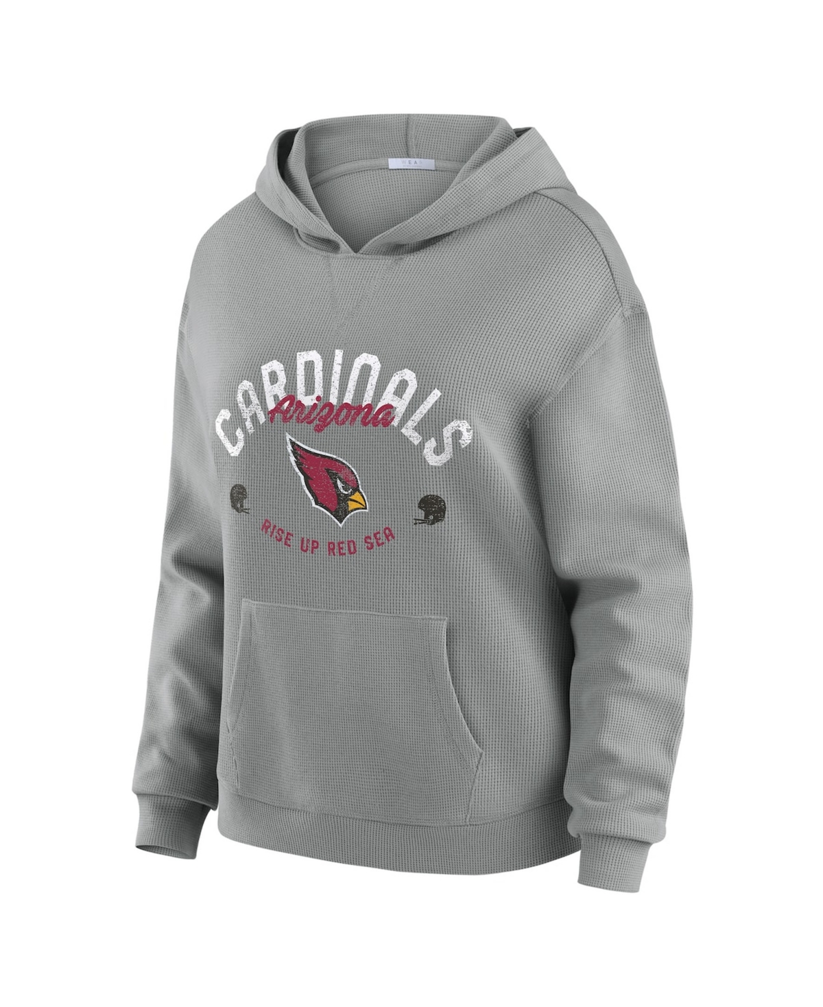 Wear by Erin Andrews Women's 2-Piece Gray Arizona Cardinals Waffle-Knit Long Sleeve Hooded Shirt & Pants Lounge Set