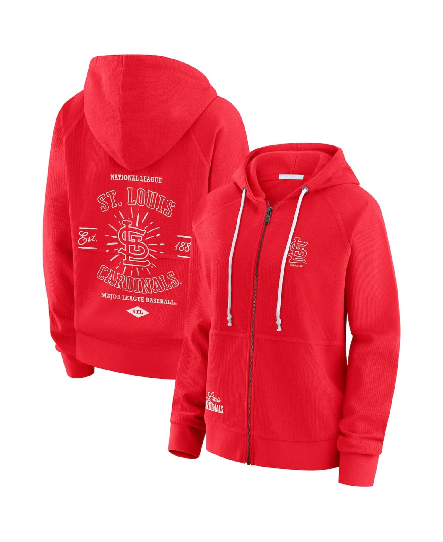 Women's Red St. Louis Cardinals Vintage Full-Zip Raglan Hoodie